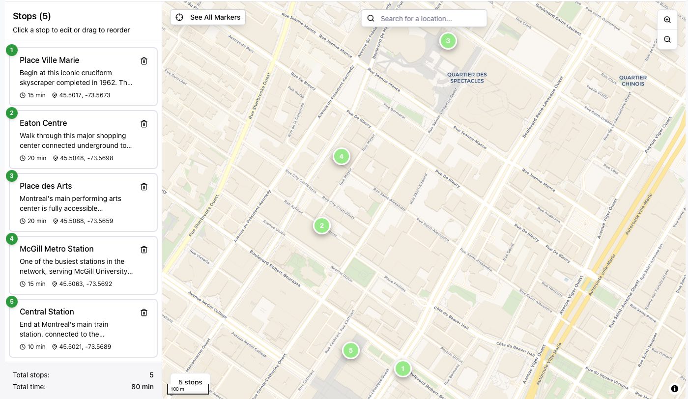 Visual Route Builder Interface